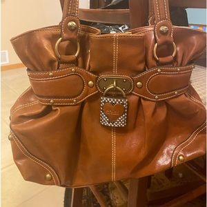 Beautiful Kathy Van Zeeland hobo purse, caramel brown, like brand new